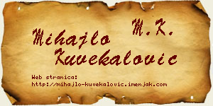 Mihajlo Kuvekalović vizit kartica